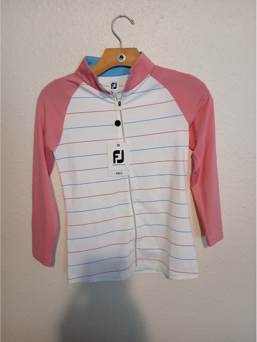 G055. FootJoy Junior Girls Full Zip Midlayer Long Sleeve Shirt